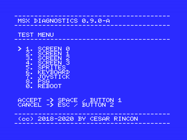 MSX Diagnostics